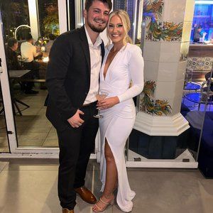 Nookie Farrah Gown White Long Bodycon Deep V Party Wedding